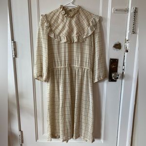 vintage sheer plaid print prairie dress
